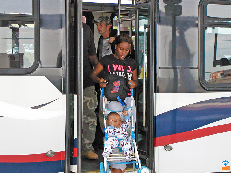 Getting off the bus Ft. Worth