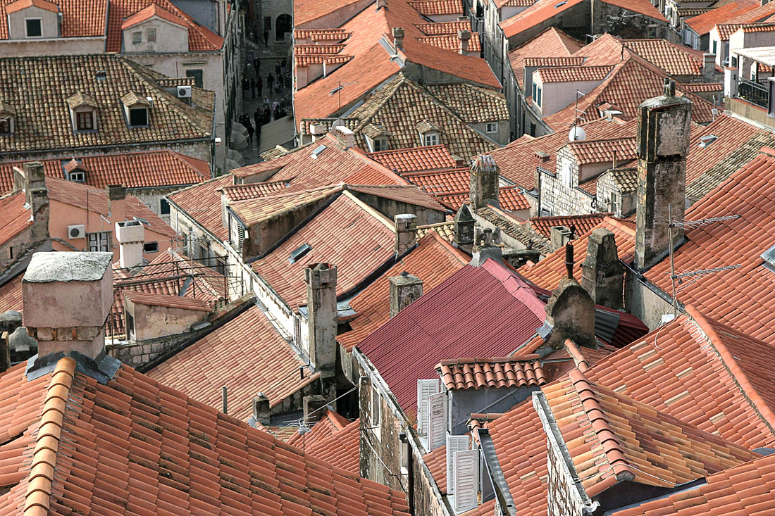 Roof walking in Trogir
