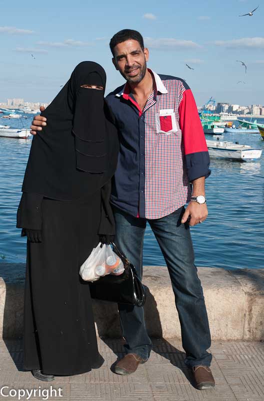Couple posing on the Corniche
