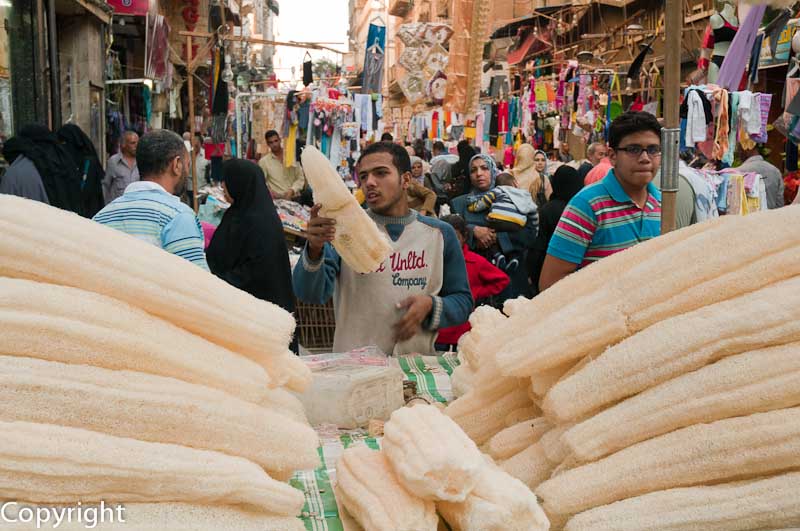 Sponges for sale in a street market