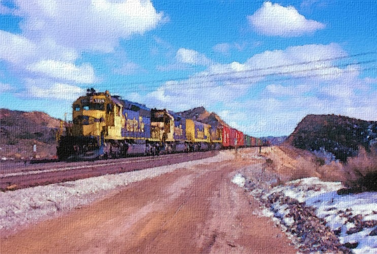 Santa Fe Blue and Yellow through Cajon Summit