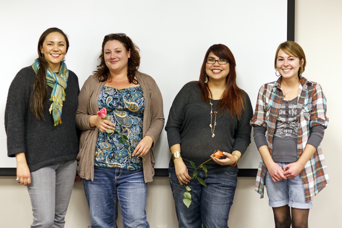 Graduates Deneve Sam, Stephanie Hawkins, Ana Cardenas, and Madeleine Brown