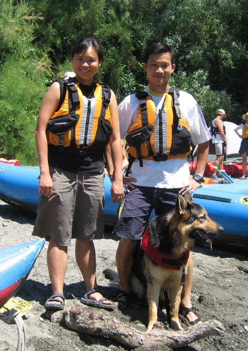 Justin and Susan Phang with Loci on Cache Creek