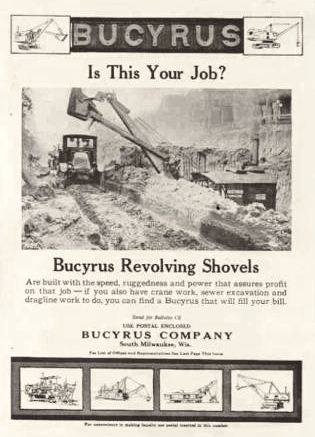 1921 Bucyrus Ad Revolving Shovels