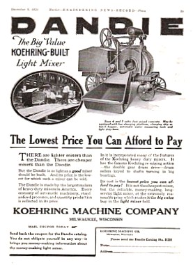 1920 Koehring Ad   Concrete Mixer