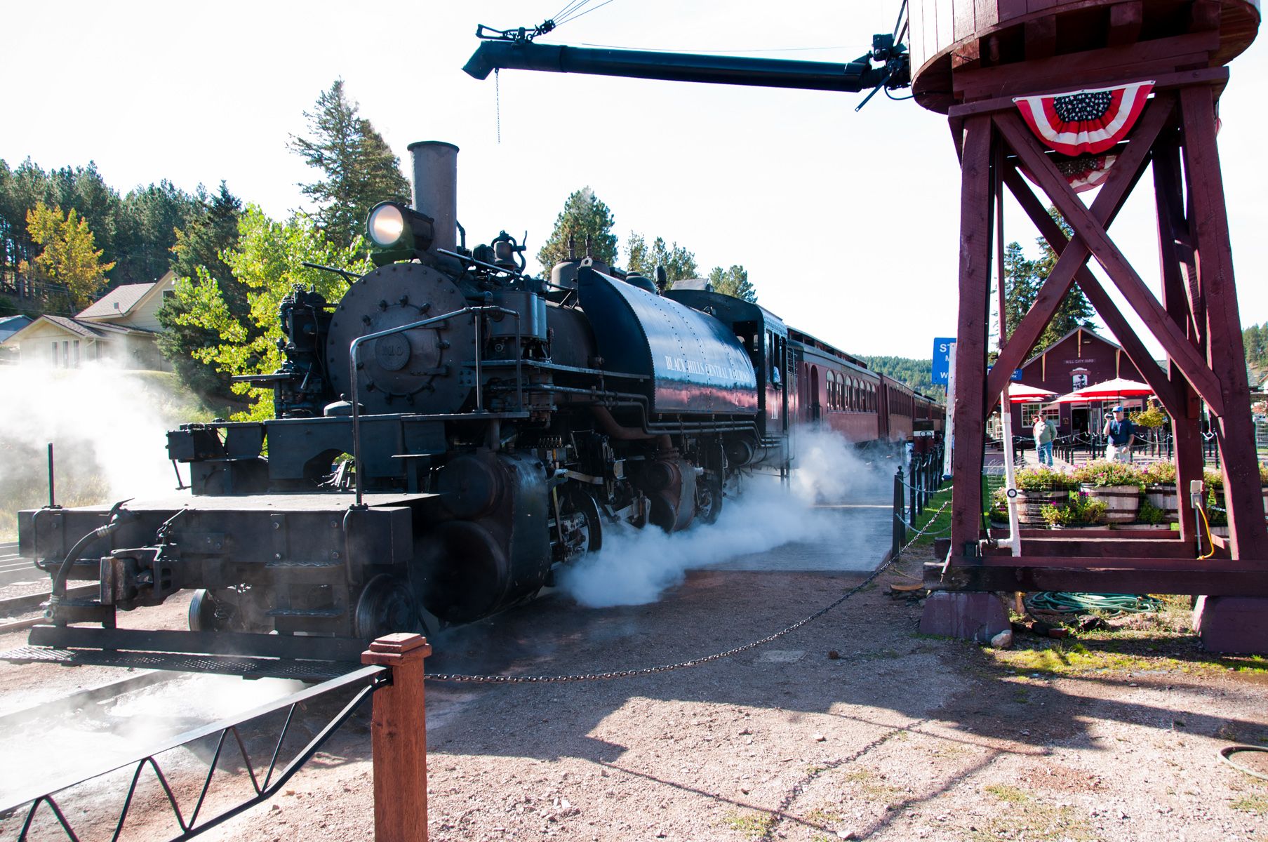 Hill City SD Black Hills RR Engine 110 Leaving Station.jpg