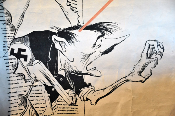 Soviet Propaganda Poster - Hitler taking a bayonet to the head