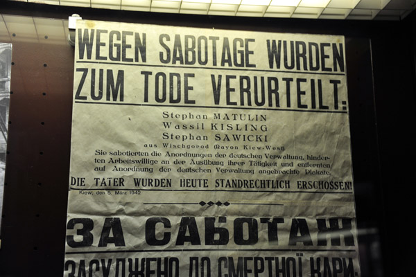 Kiev under occupation - Death penalty for sabotage, 1942