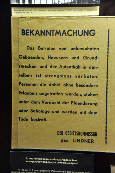 Notice - Do not enter abandoned buildings under penalty of death for plundering or sabotage