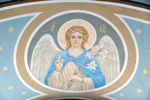 Angel over the main door inside St. Michael's Bell Tower, Kyiv