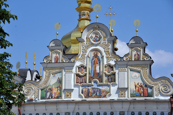 Detail of the paintings of the west pediment, Uspensky Cathedral
