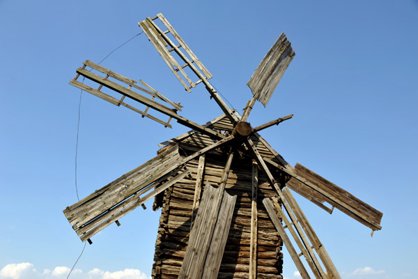 Windmill built of rough wood, Pyrohiv Museum of Folk Architecture