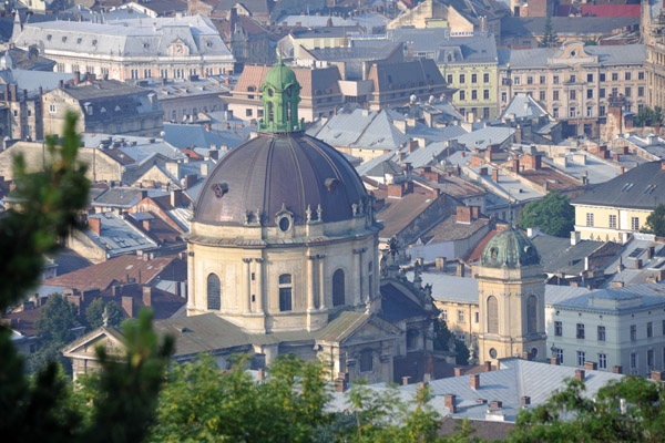 Church of the Holy Eucharist, Lviv, from Castle Hill