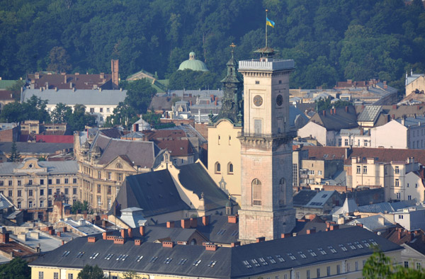 Lviv City Hall from Castle Hill