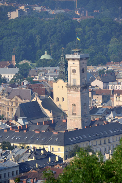 Lviv City Hall from Castle Hill