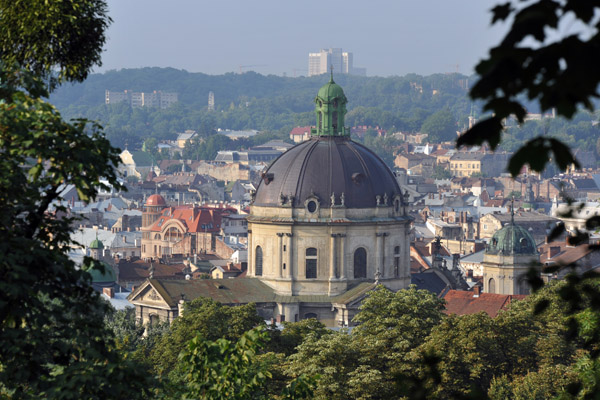 Church of the Holy Eucharist, Lviv, from Castle Hill