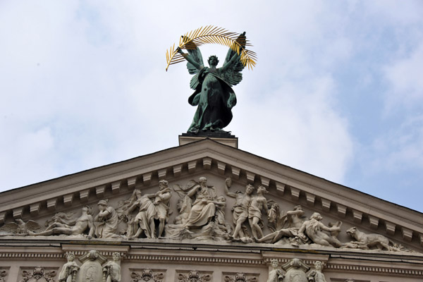Glory atop the pediment of the Lviv Opera House