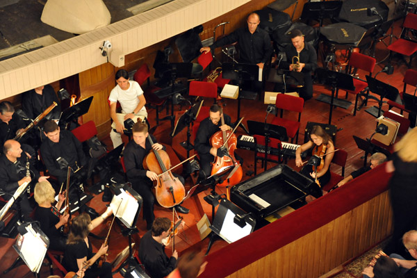 The orchestra waiting for Act II, Lviv Opera House
