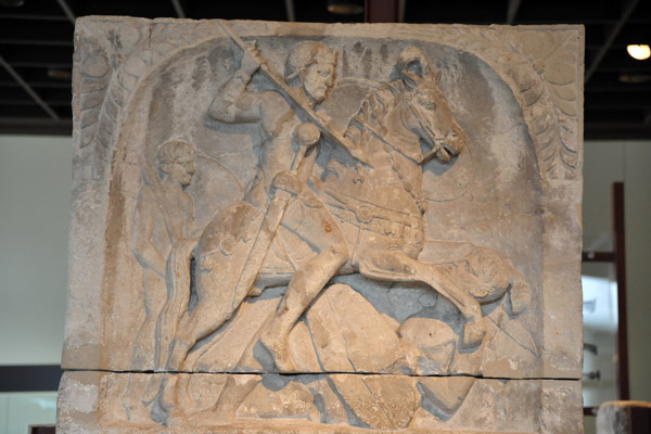 Flavius Bassus depicted as a galloping horseman