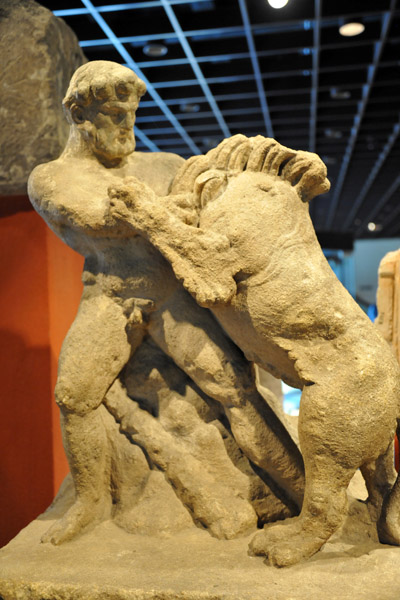 Battle between Hercules and the Nemean lion, 3rd C. AD