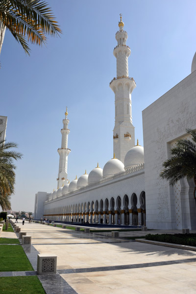 The minarets are at each corner of the courtyard