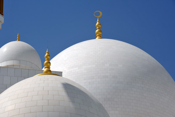 The domes are made of marble clad reinforced concrete