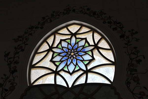 Stained glass window - vestibule of Sheikh Zayed Mosque