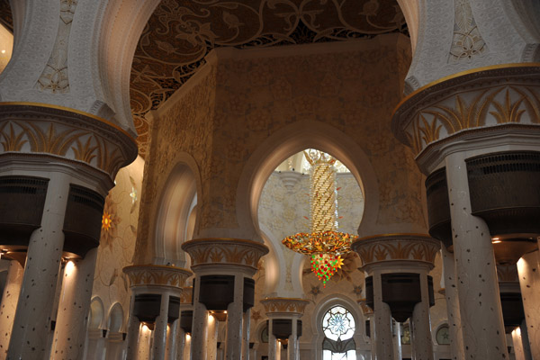 Inspiring prayer hall of the Sheikh Zayed Mosque