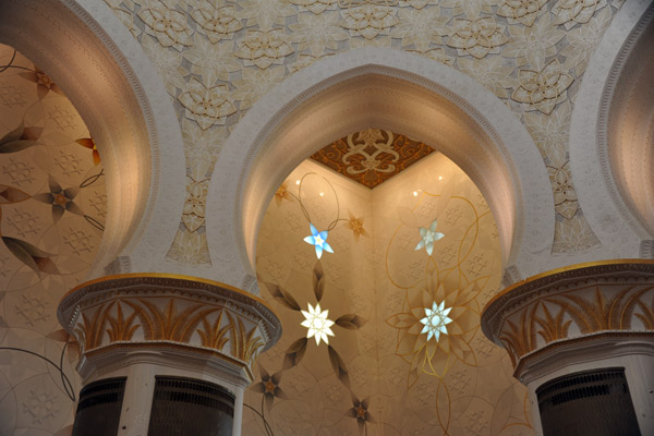 Interior arches of the Mosque of Flowers, Abu Dhabi