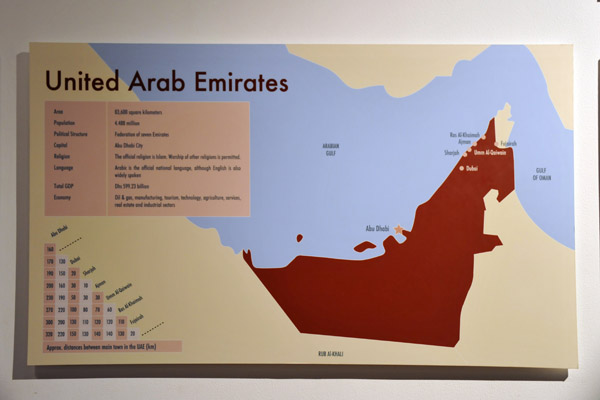 Map of the United Arab Emirates
