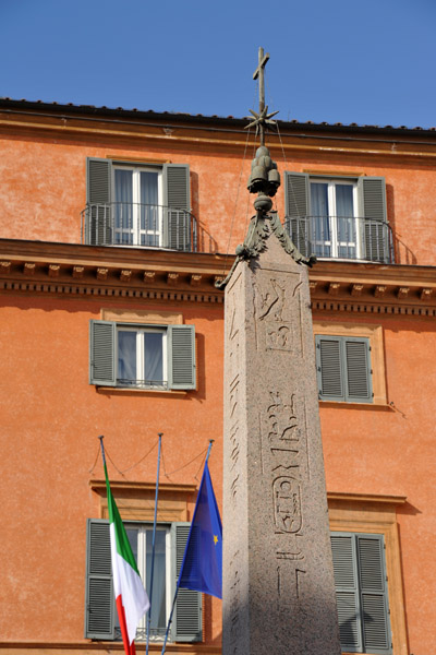 The obelisk was erected here by Bernini in the 17th C.