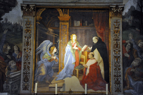 Carafa Chapel - Pope Paul IV being presented to the Virgin Mary by Thomas Aquinas, Filippino Lippi