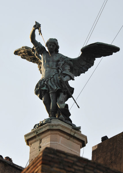 Statue of the Archangel Michael at the top of Castel Sant'Angelo