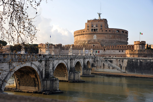 Ponte Sant'Angelo across the Tiber with Castel Sant'Angelo