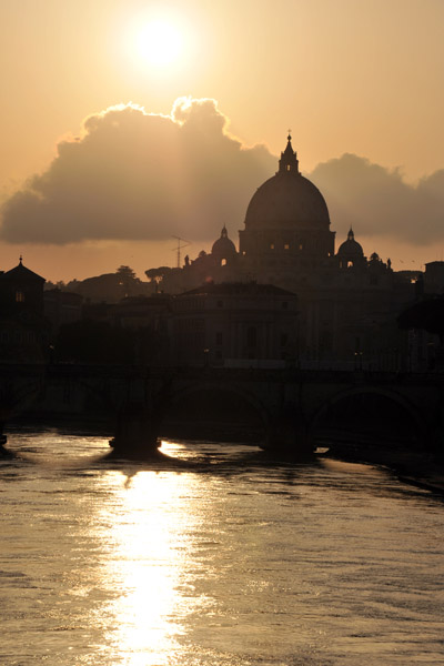 Sunset from the Ponte Umberto I, Rome