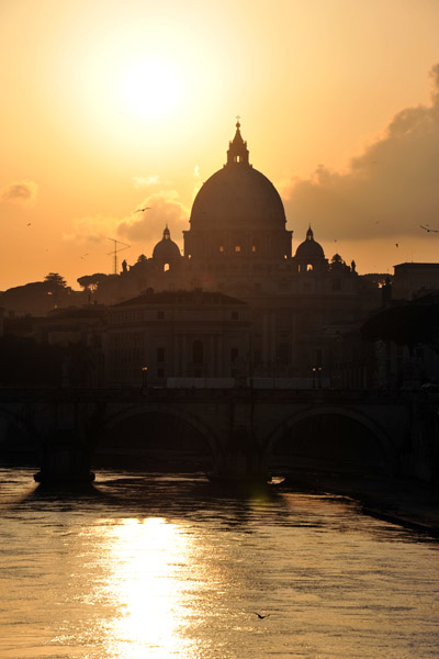 Sunset with the Vatican and the Tiber