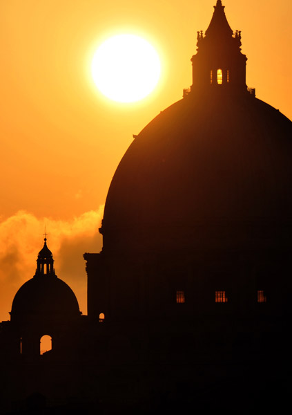 Sunset with the dome of the Vatican