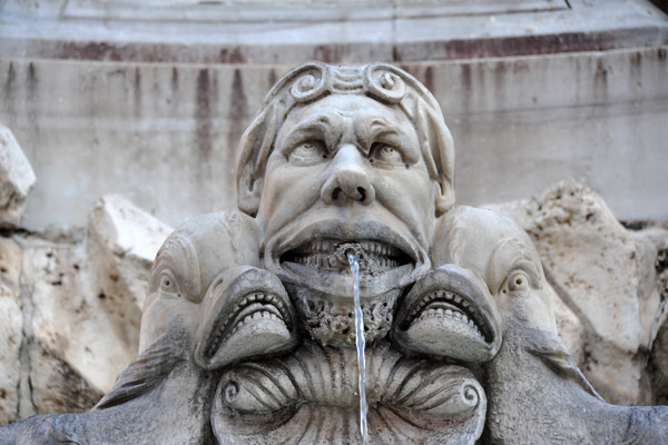 Detail of the 16th C. fountain by Giacomo Della Porta, Piazza della Rotonda
