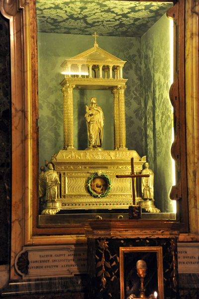 Reliquary containing the skull of St. Agnes