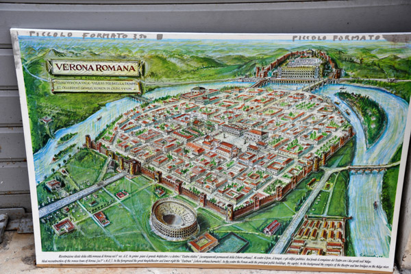 Artist's impression of ancient Verona during the Roman period