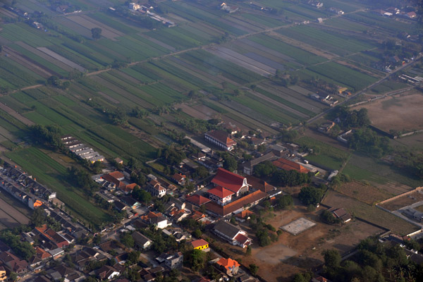 Suburbs and farmland outside Yogyakarta, Indonesia