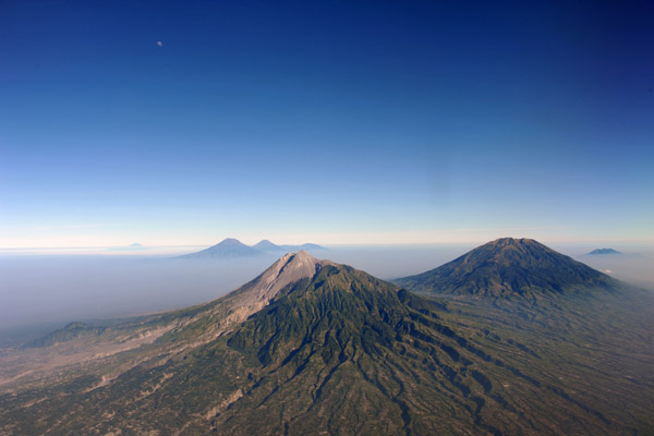 The volcanoes of Central Java, Indonesia