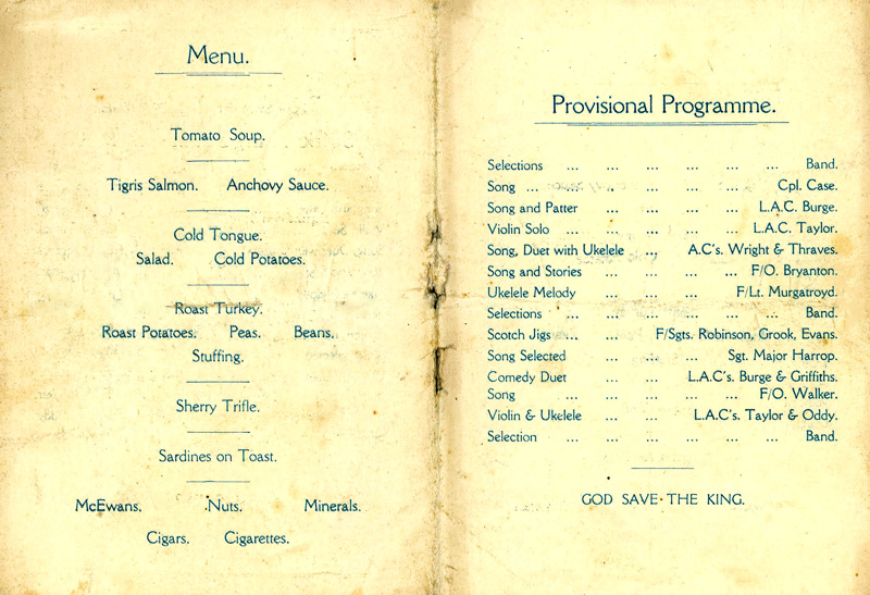 Farewell Dinner Menu 