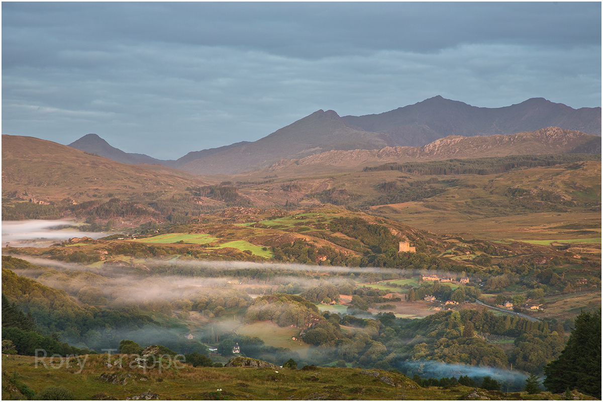 Snowdon with Dolwyddelan in the foreground