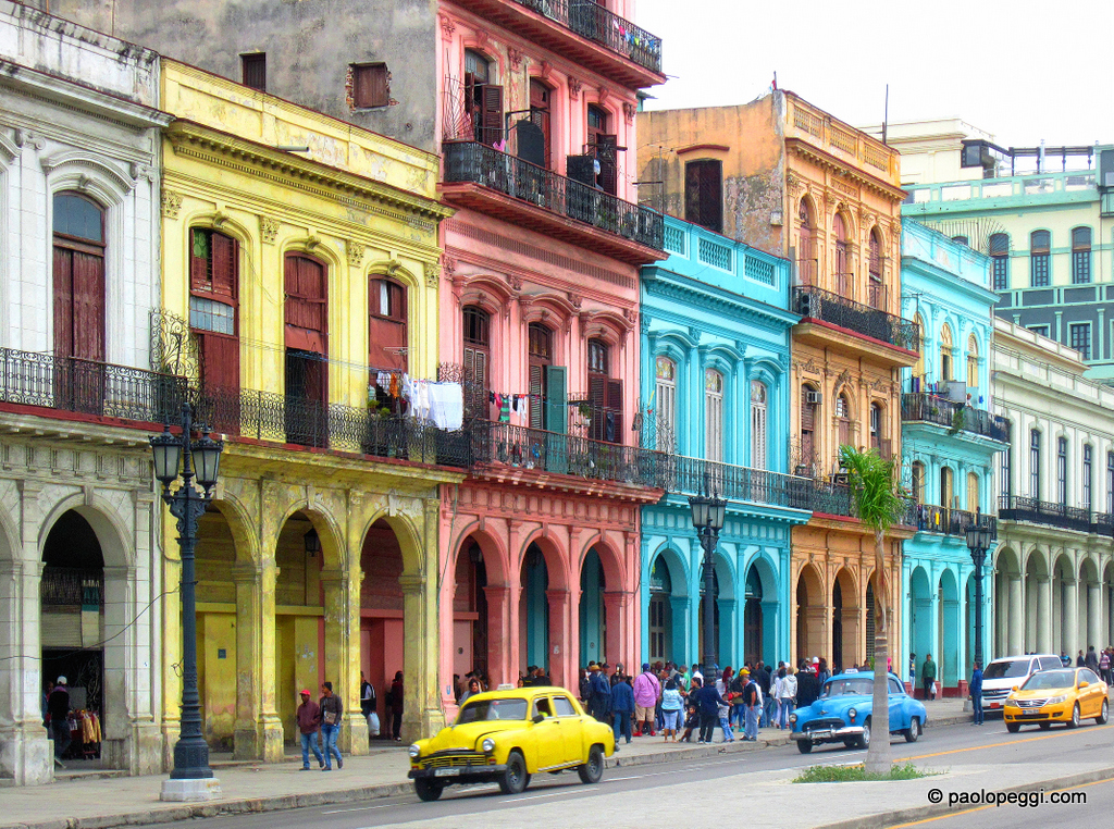 Paseo de Mart, in front of Capitolio,Havana,Cuba