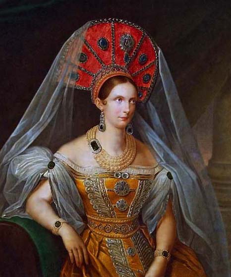 1836 - Alexandra Feodorovna in folk costume