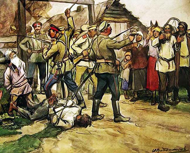 c. 1919 - White Cossacks shooting peasants