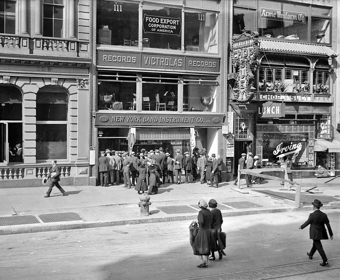 c. 1921 - Checking out the window display, East 14th Street