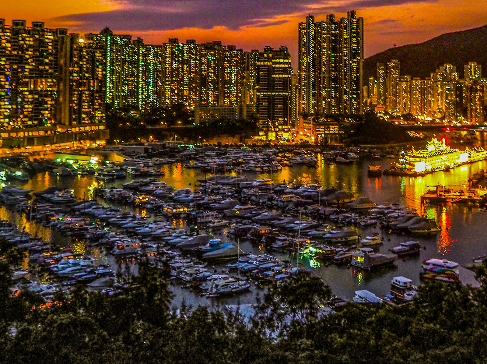 Yachts of the Typhoon Shelter, Aberdeen, Hong Kong 