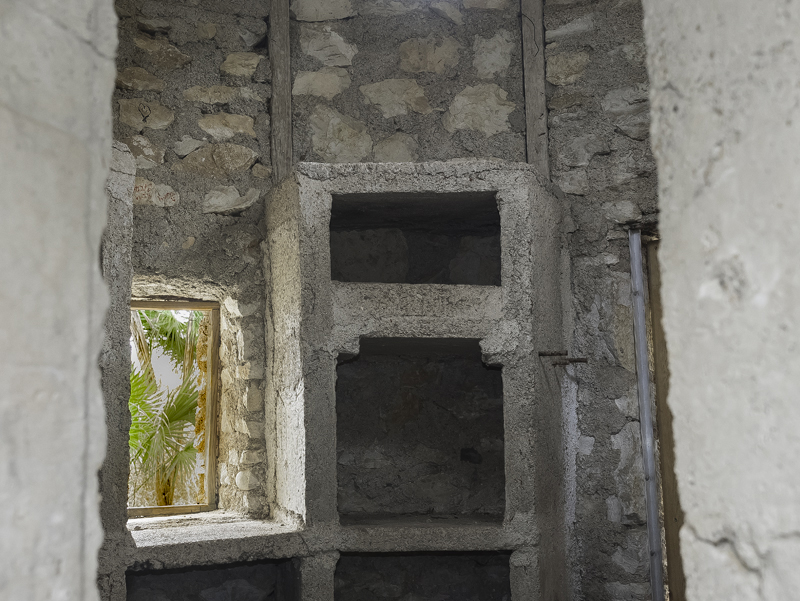 View of the interior shot through the tower window .